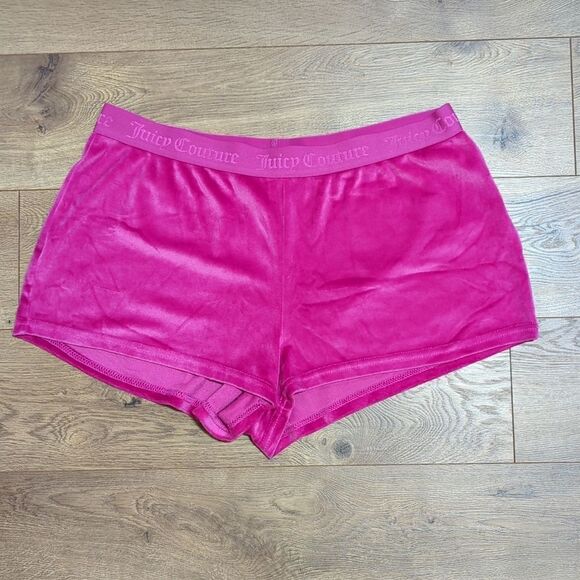 Juicy Couture Sleep Short soft velour soft raspberry pink L - Picture 2 of 8